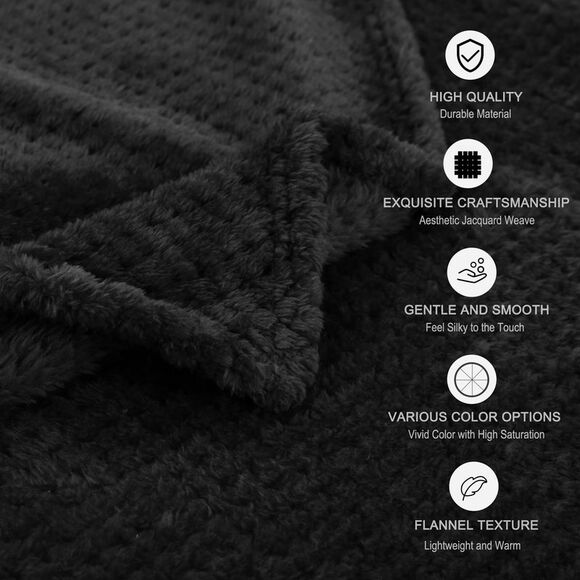 Flannel Fleece Bed Blankets Microfiber 330GSM Pet (30"x40") Black - Picture 6 of 6